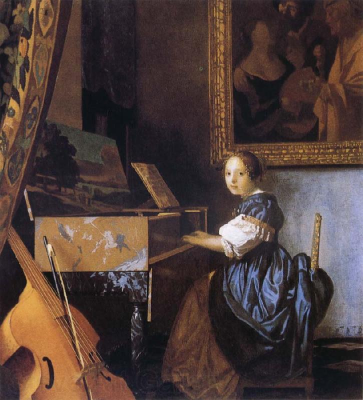 Jan Vermeer Young Woman Seated at a Virginal